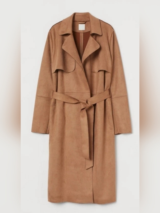 H&M Jackets & Blazers - H&M Tan Faux Suede Trench Coat EXCELLENT